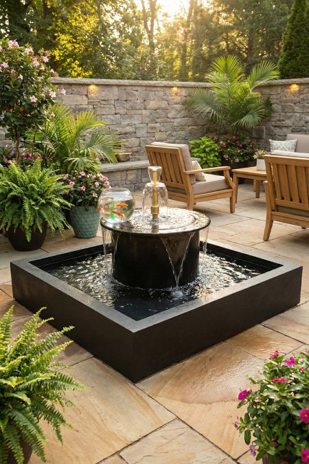 نافورة مودرن مربعة – فيبر جلاس (1×1×0.80م)